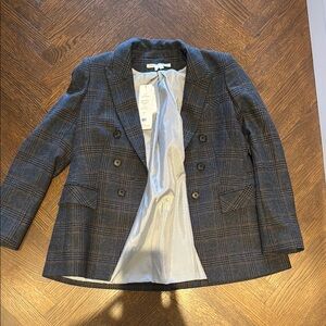 Veronica Beard Navy Plaid Dickey Jacket